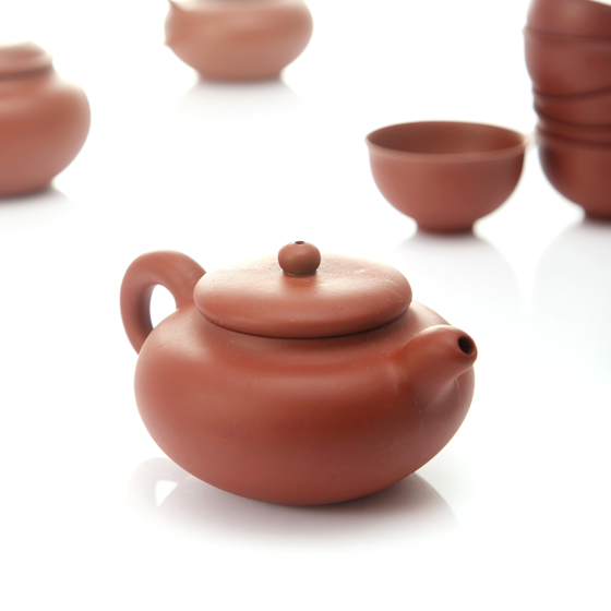 [官网自营]兴翠陶艺精品紫砂茶具特惠套组 红色
