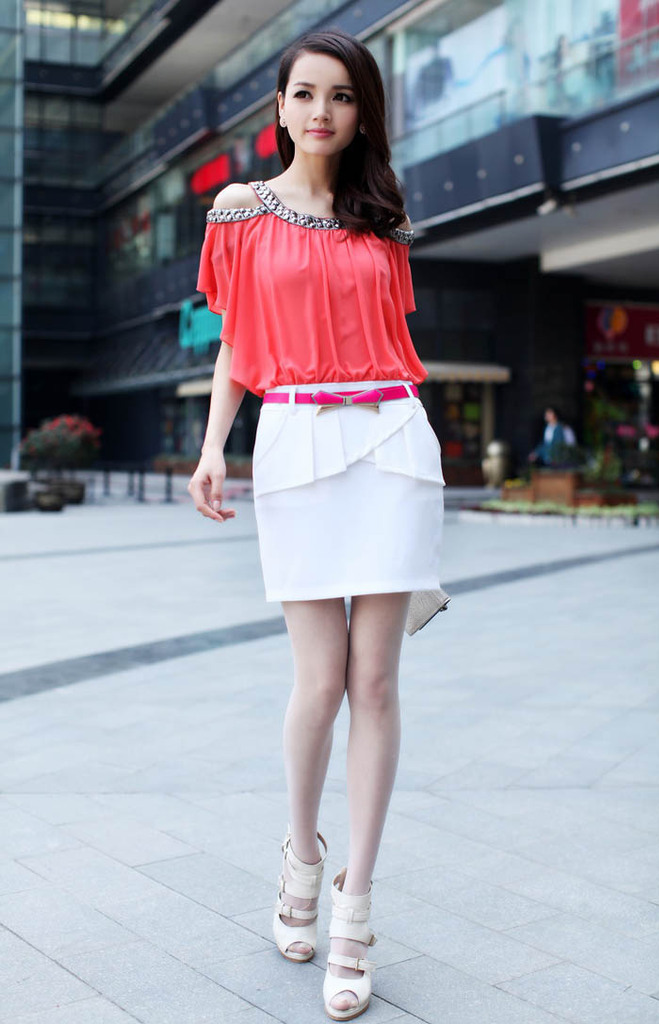 佐伊酷儿新款淑女清纯大方露肩连衣裙mn850000黑色