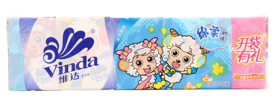 维达喜羊羊迷你维达纸巾纸三层10