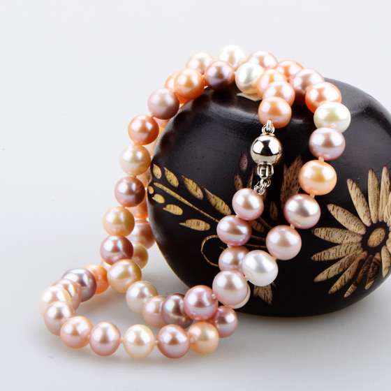 御灵珠宝珠光宝气天然强光珍珠项链8-9mm(±1)