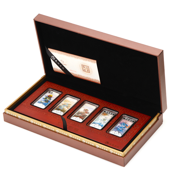 长城金银五福祥龙银条30g5枚