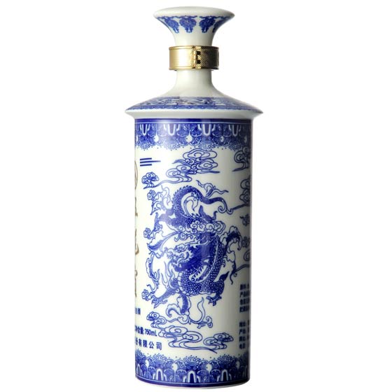 五粮液青花瓷编号收藏级酒品白蓝色