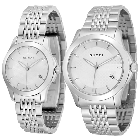 gucci超薄限量情侣腕表白色女表
