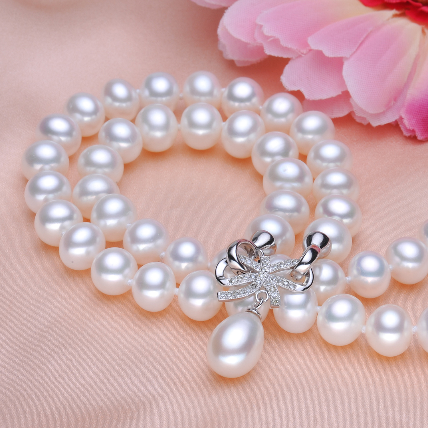 银生一款多戴时尚奢华水滴款珍珠项链 白色顾客评论