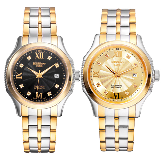 bossway club贵族真钻机械男表 中金壳黑面顾客评论