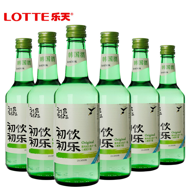 韩国烧酒乐天初饮初乐360ml6瓶