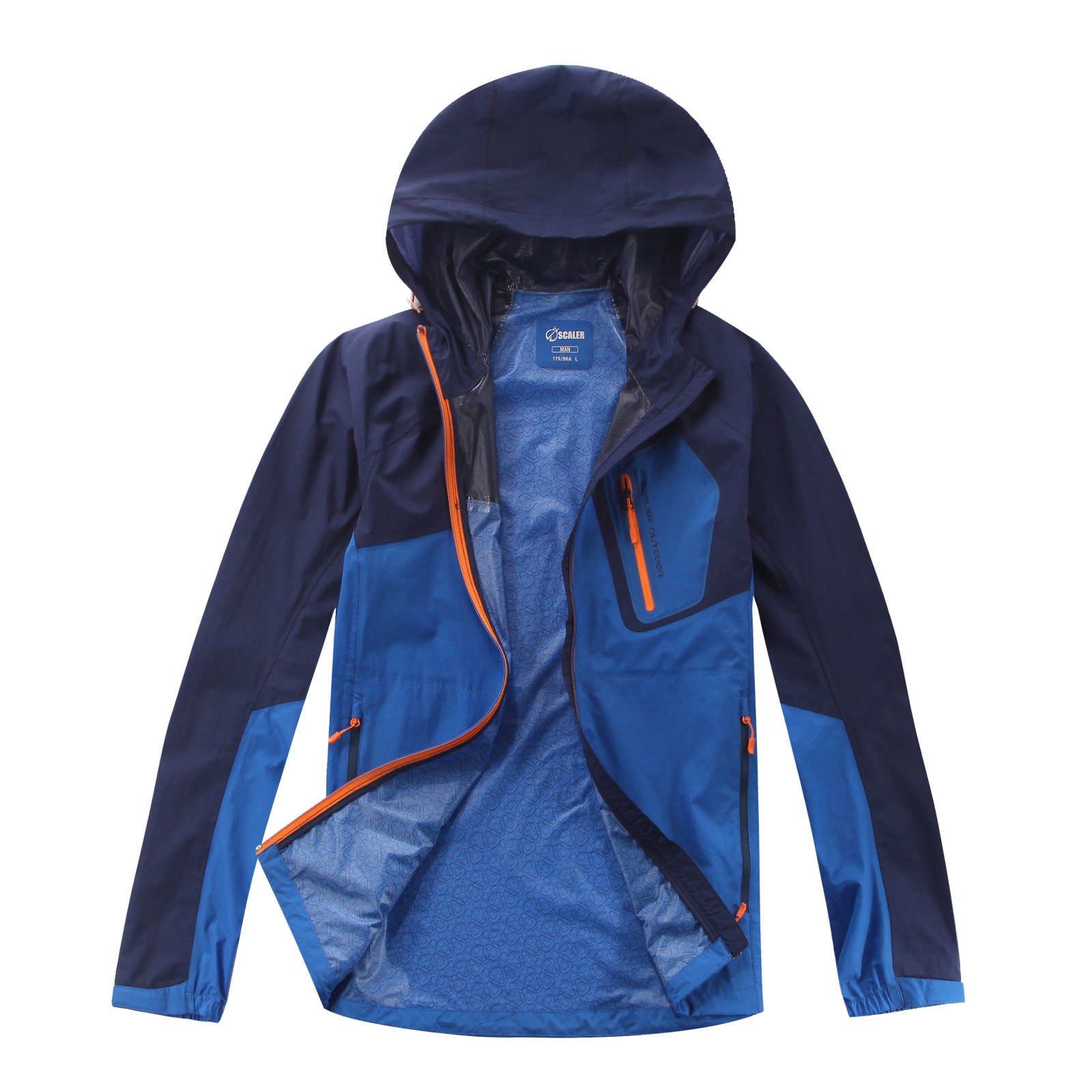 思凯乐户外超薄男款冲锋衣蓝色