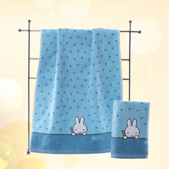 金号两条装米菲兔正品MF2029枕巾绿色