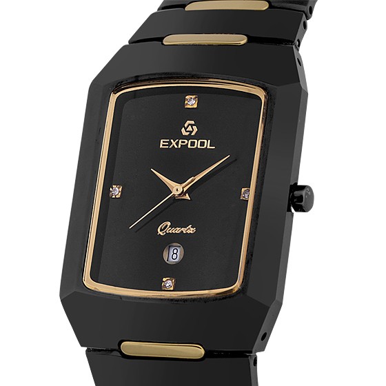 瑞士依保路石英黑男表 黑色