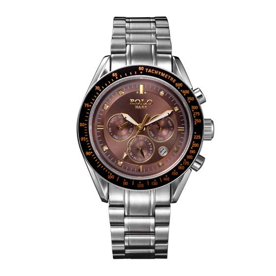 polomark三眼多功能全自动机械男表