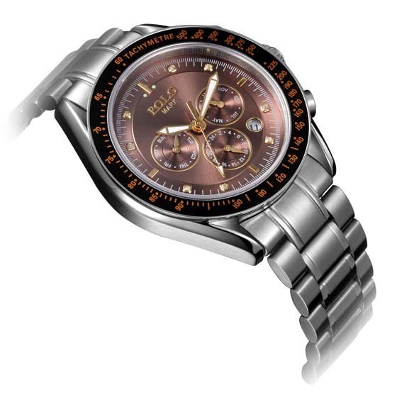 polomark三眼多功能全自动机械男表