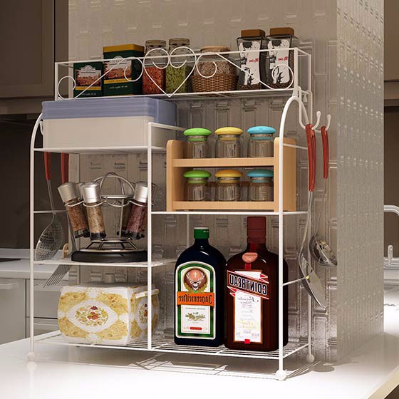 家世比厨房调味架白色