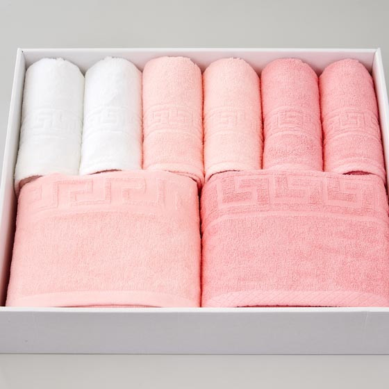 Guy Laroche姬龙雪原装进口毛巾家庭装 粉红色·洗面巾*6*条·浴巾*2*条·手巾*7*条