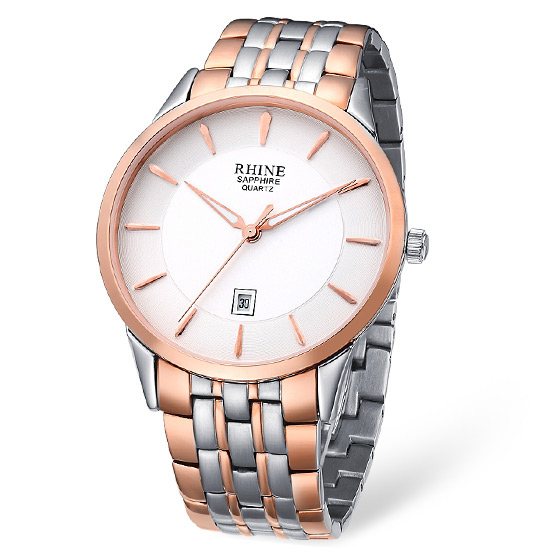 [官网自营]莱茵经典石英男表 r89111m 白金