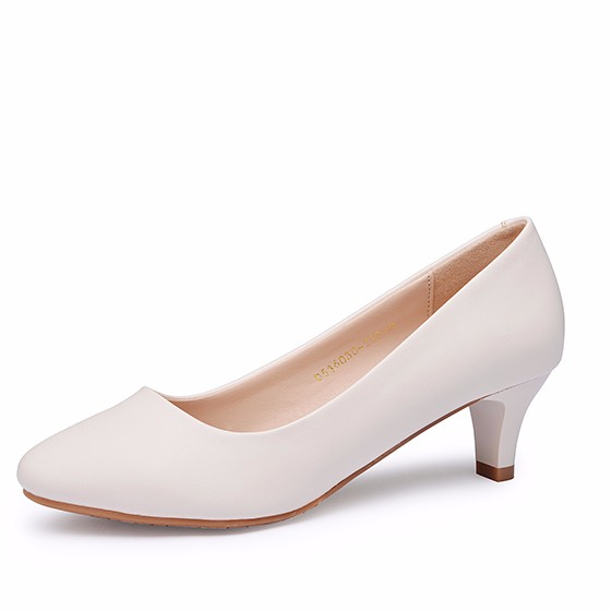 名典米色亚光矮跟浅口单鞋d536030