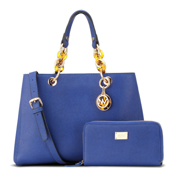 纳薇十字纹纪念版手袋 蓝色