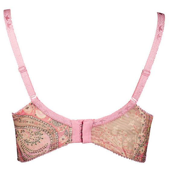 富妮来厚款刺绣花纹聚拢型b杯文胸 金色