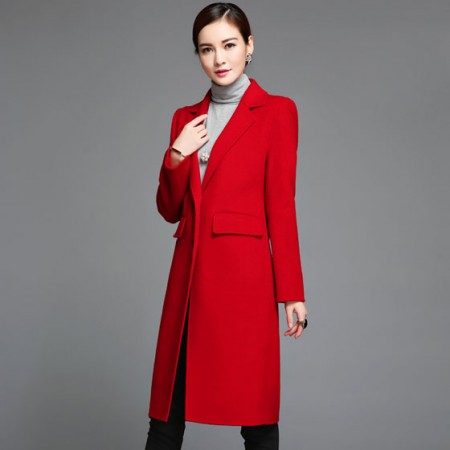 [NAINA&CO]新款高端双面羊毛长款西服大衣 95%羊毛