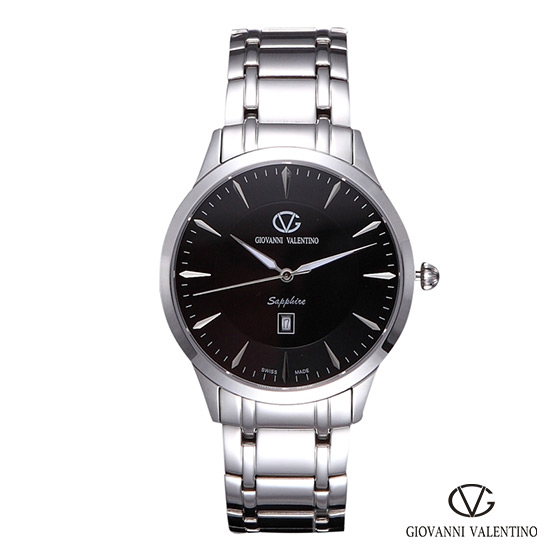 华伦天奴立体简约商务男士钢带腕表