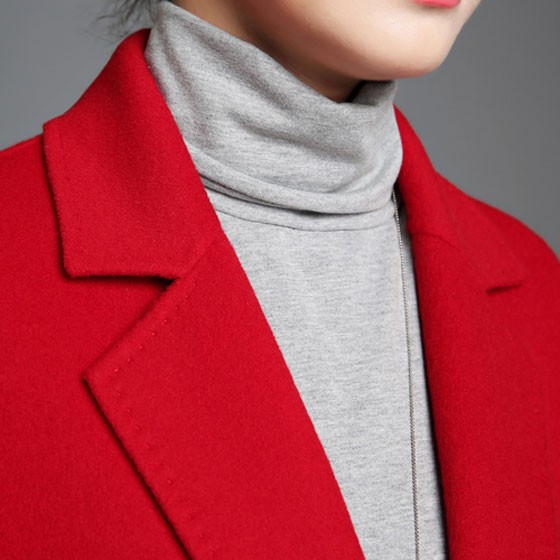 [NAINA&CO]新款高端双面羊毛长款西服大衣 95%羊毛