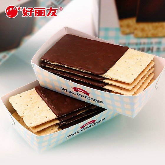 海外购韩国好丽友巧克力薄脆饼干96g*5盒