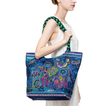 laurelburch进口蓝色优雅单肩女包lb4850