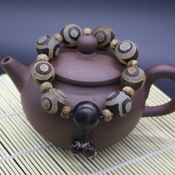 烁灵珠宝星月菩提玛瑙天珠手串