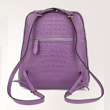 品牌伊贝心语商品名称伊贝心语鳄鱼纹休闲双肩包 紫色商品清单伊贝