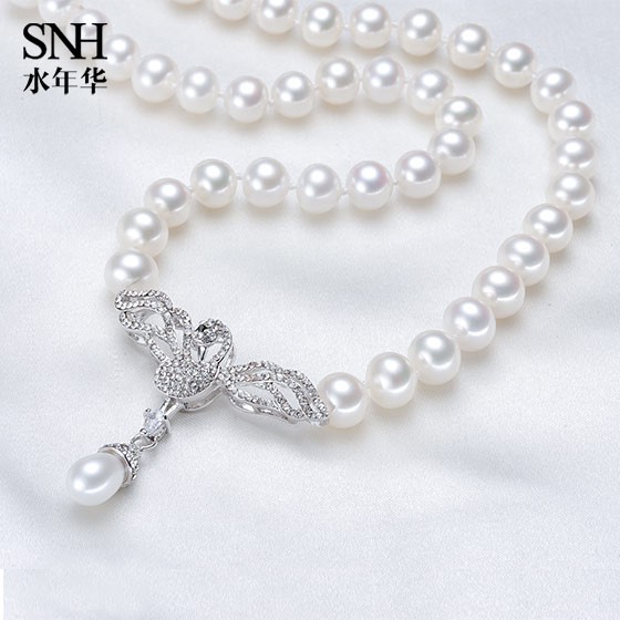 水年华 风华绝代知性女人珍珠项链·白色