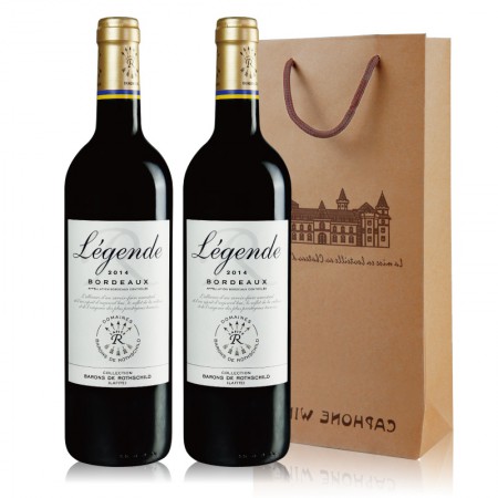 [拉菲]传奇波尔多干红葡萄酒2瓶（单瓶约99元）法国原装进口