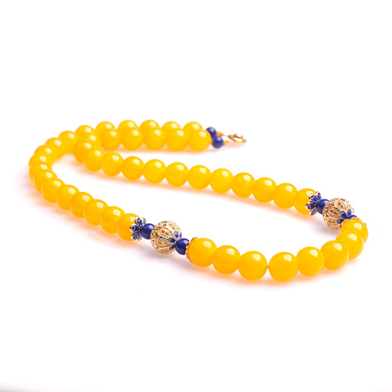 拉凡黛黄玛瑙景泰兰工艺项链