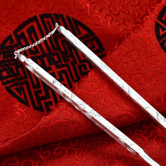 老冯记年年有余足银方形筷子