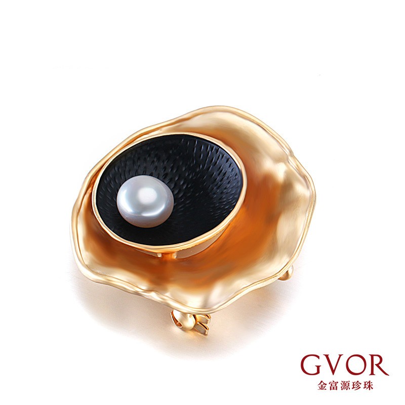 金富源"同心圆"淡水珍珠胸针