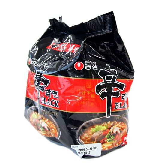韩国农心黑包装辛拉面4连包130g*4包