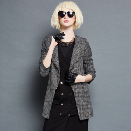 palazzodimode低领中长毛呢外套