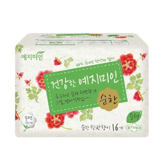 韩国幽香纯棉卫生巾(中)16片*1包