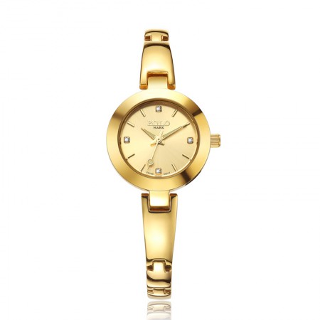 polomark时光典雅真钻手镯腕表金色