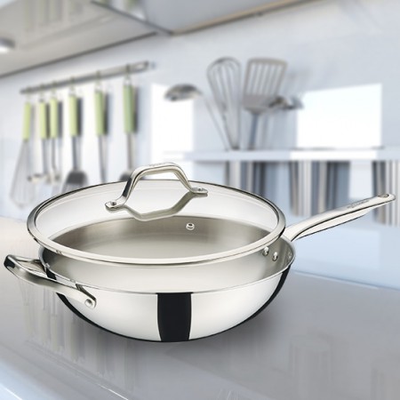 评论首页 厨房 品质厨具 [拉歌蒂尼]意大利原装进口32厘米长短柄炒锅