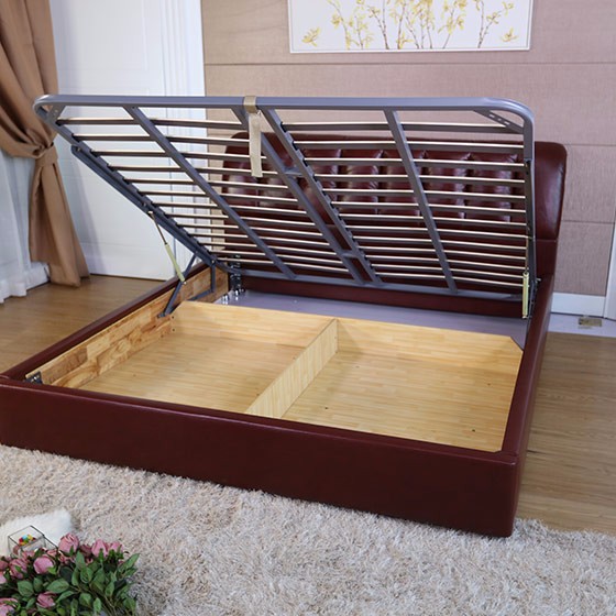 帕格尼时尚真皮软床组1.8米（软床+床头柜*2+乳胶床垫）