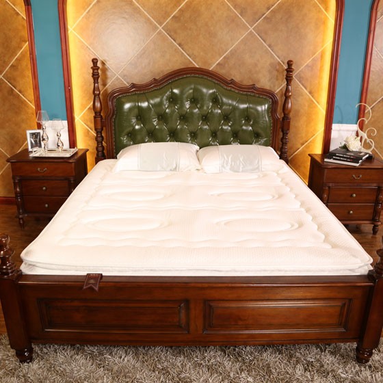 帕格尼轻奢简美套房卧室组合3（木床+四门衣柜+床垫+床头柜*2）