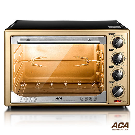 ACA 多功能电烤箱家用烘焙32L烤箱BCRF32·香槟金
