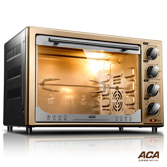ACA 多功能电烤箱家用烘焙32L烤箱BCRF32·香槟金