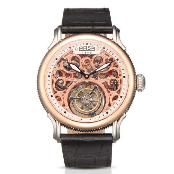 tv商品arsa镂雕陀飞轮机械表