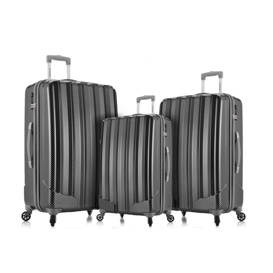 Rockland 高端定制编织纹旅行箱·3件·黑色