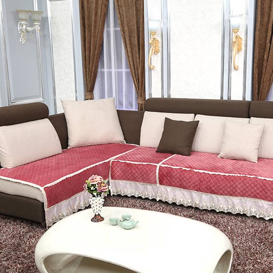 法歌娜百搭沙发垫超值组 梅红