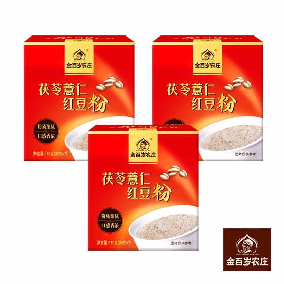 [金百岁农庄]茯苓薏仁红豆粉210g*3盒