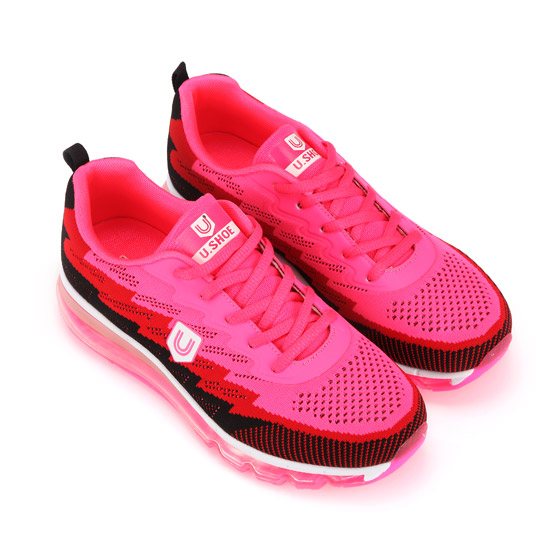 美国U.Shoe 全掌气垫女款运动鞋·粉色