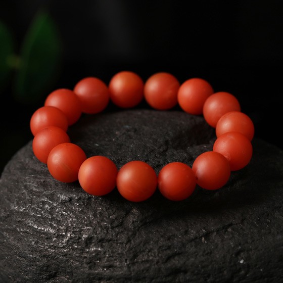 玉真了南红玛瑙磨砂圆珠14-15mm*15颗手串所有评论