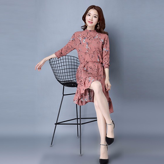 CATHARINA韩版长款印花裙CA1702