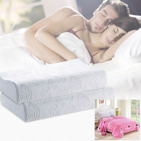 唯眠纺 颗粒乳胶枕2只装 送1.8m薄被